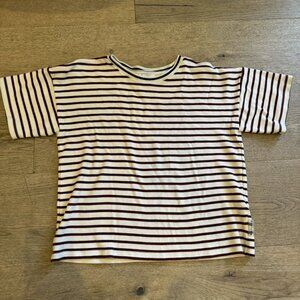 Wolf And Rita Burgandy Striped Tee Shirt